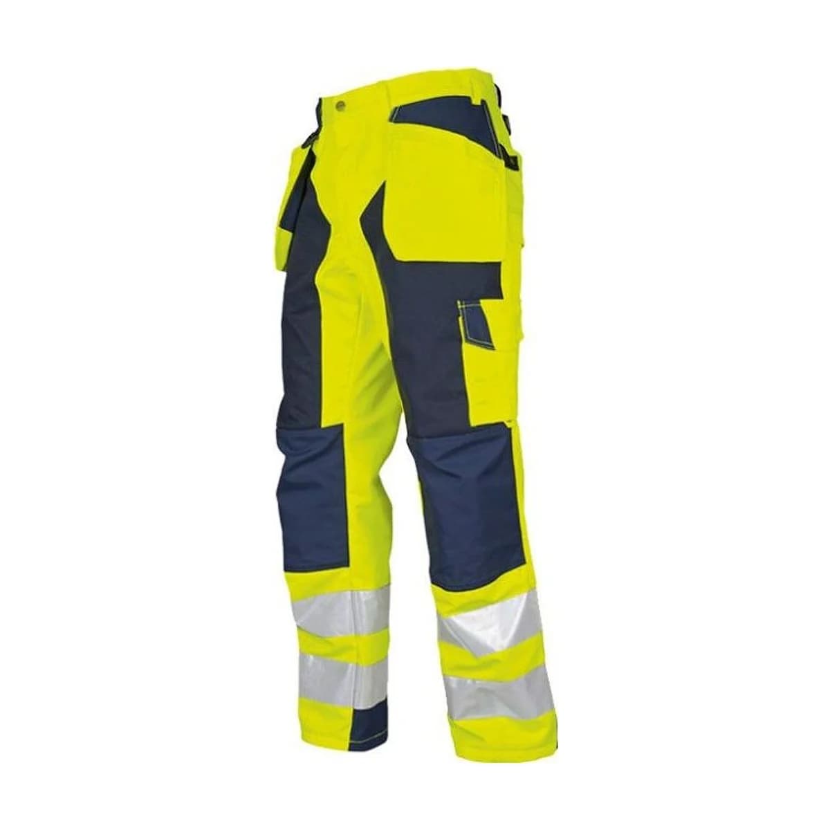 Yellow-Navy Hi-Vis Multi-Pocket Work Trousers