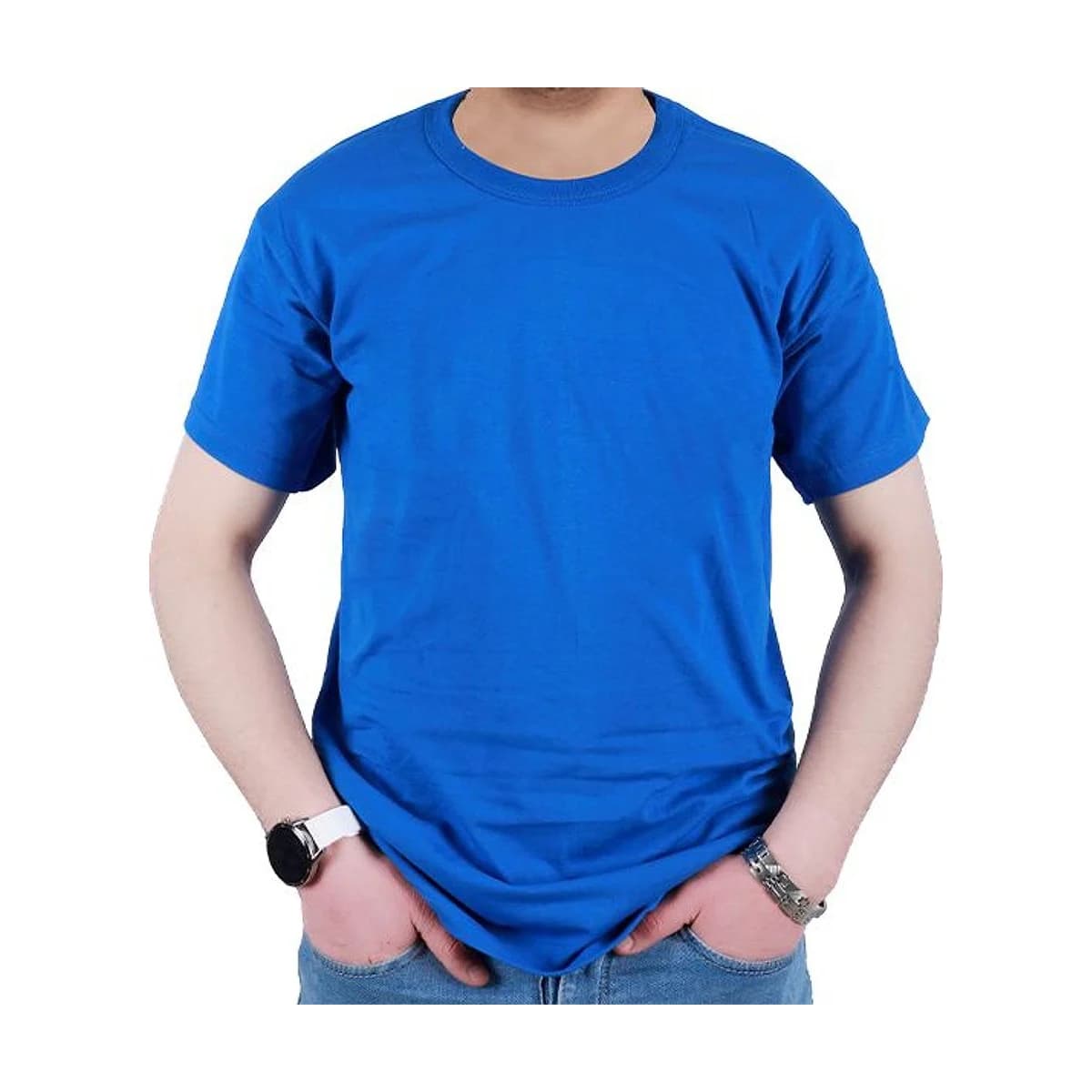 Royal Blue Crew-Neck Work T-Shirt